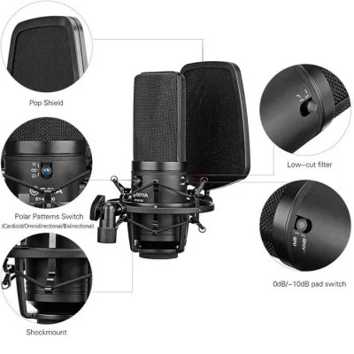 BOYA Large-Diaphragm Condenser Microphone - Black